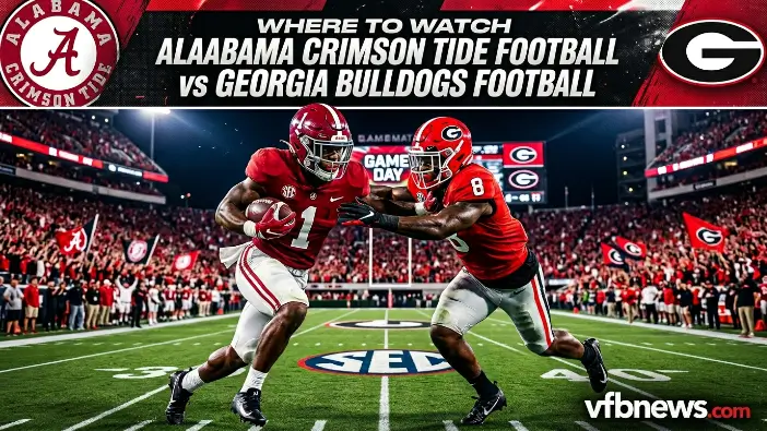 Where To Watch Alabama Crimson Tide Football vs Georgia Bulldogs Football
