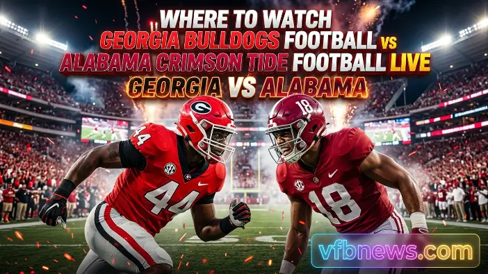 Where to Watch Georgia Bulldogs Football vs Alabama Crimson Tide Football