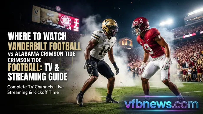 Where to Watch Vanderbilt Football vs Alabama Crimson Tide Football
