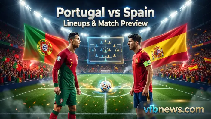 Portugal National Football Team vs Spain National Football Team Lineups